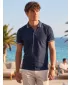 Herren-T-Shirt mit Kragen MALFINI URBAN 219 MARINEBLAU