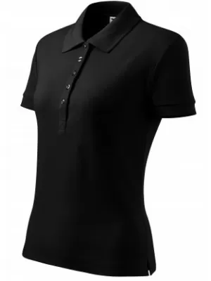 Damen-T-Shirt mit Kragen MALFINI COTTON 213 SCHWARZ