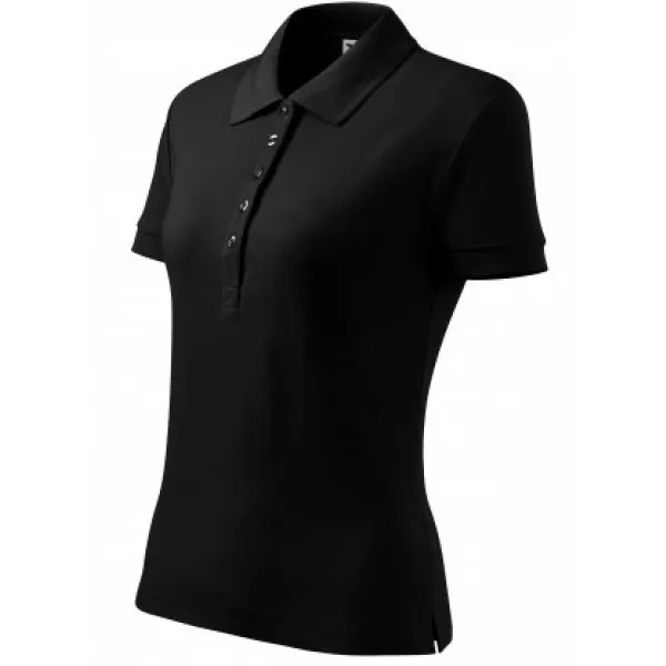  Damen-T-Shirt mit Kragen MALFINI COTTON 213 SCHWARZ 