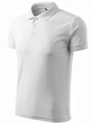 Herren-T-Shirt mit Kragen MALFINI PIQUE POLO 203 WEIß