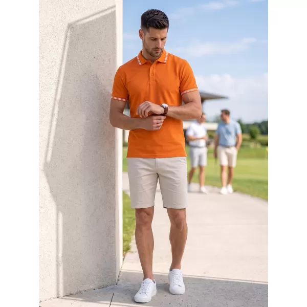  Herren-T-Shirt mit Kragen MALFINI URBAN 219 ORANGE 
