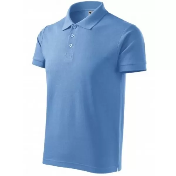  Herren-T-Shirt mit Kragen MALFINI COTTON 212 HIMMELBLAU 