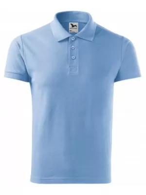 Herren-T-Shirt mit Kragen MALFINI HEAVY 215 HIMMELBLAU