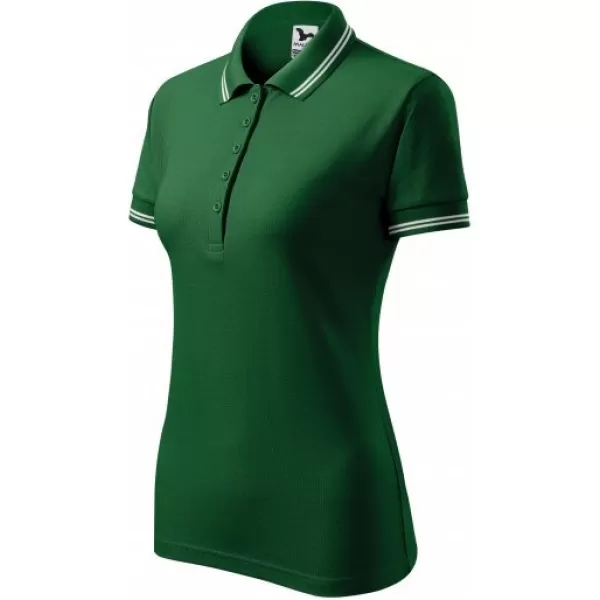  Damen-T-Shirt mit Kragen MALFINI URBAN 220 FLASCHENGRÜN 