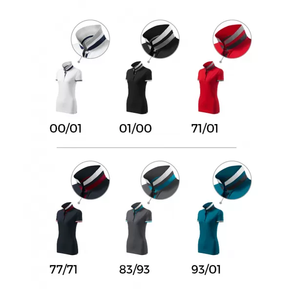  Damen-T-Shirt mit Kragen MALFINI PREMIUM COLLAR UP 257 WEIß 