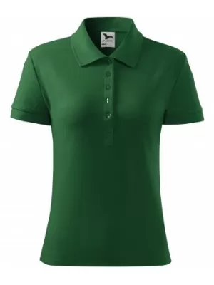 Damen-T-Shirt mit Kragen MALFINI COTTON 213 FLASCHENGRÜN
