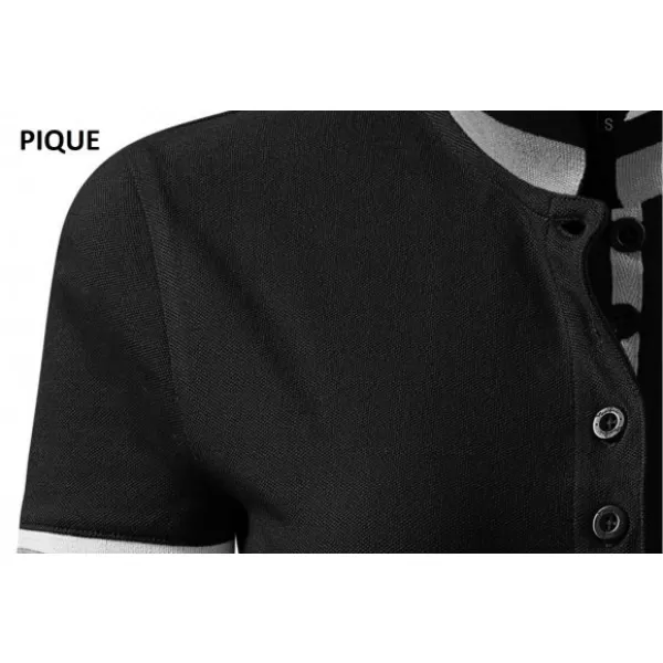  Damen-T-Shirt mit Kragen MALFINI PREMIUM COLLAR UP 257 SCHWARZ 