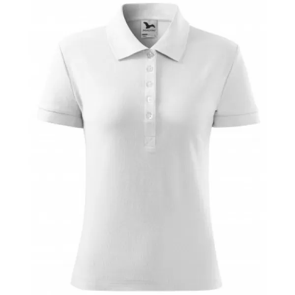  Damen-T-Shirt mit Kragen MALFINI COTTON 213 WEIß 