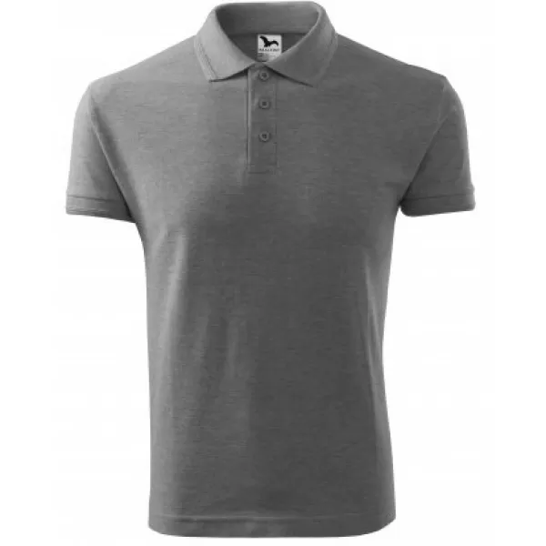  Herren-T-Shirt mit Kragen MALFINI PIQUE POLO 203 DUNKELGRAUE HIGHLIGHTS 