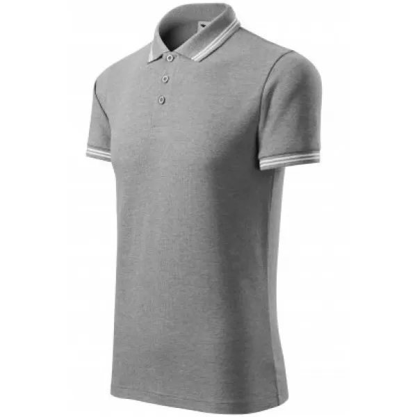  Herren-T-Shirt mit Kragen MALFINI URBAN 219 DUNKELGRAUE HIGHLIGHTS 