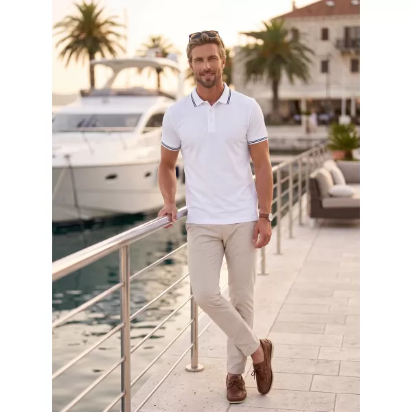  Herren-T-Shirt mit Kragen MALFINI URBAN 219 WEIß 
