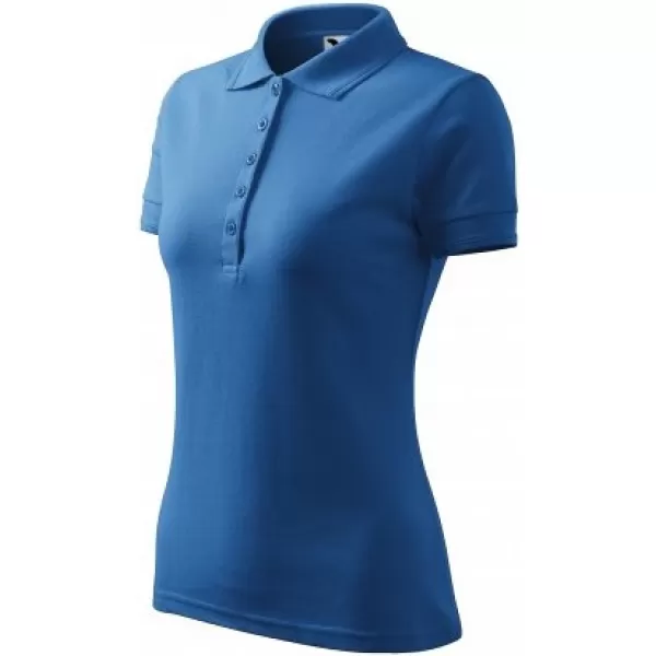  Damen-T-Shirt mit Kragen MALFINI PIQUE POLO 210 AZURBLAU 