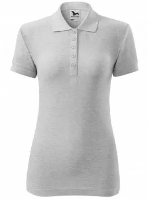 Damen-T-Shirt mit Kragen MALFINI COTTON 213 HELLGRAUE AKZENTE