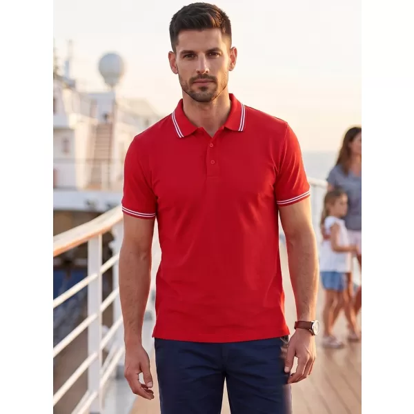  Herren-T-Shirt mit Kragen MALFINI URBAN 219 ROT 