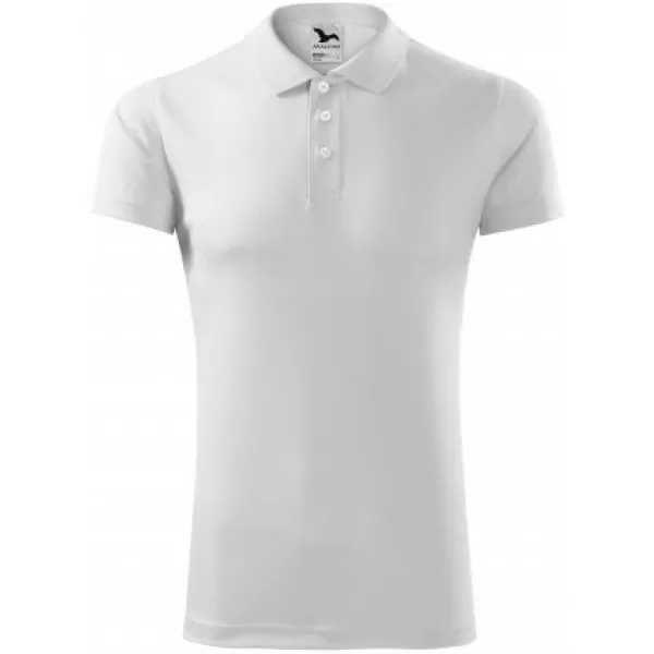  Herren-Funktions-T-Shirt mit Kragen MALFINI VICTORY 217 WEIß 