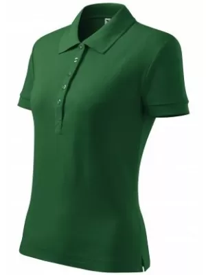 Damen-T-Shirt mit Kragen MALFINI COTTON 213 FLASCHENGRÜN