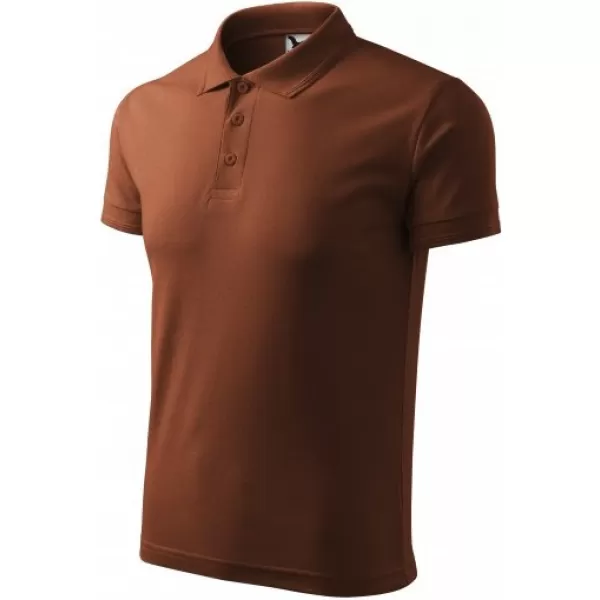  Herren-T-Shirt mit Kragen MALFINI PIQUE POLO 203 SCHOKOLADE 