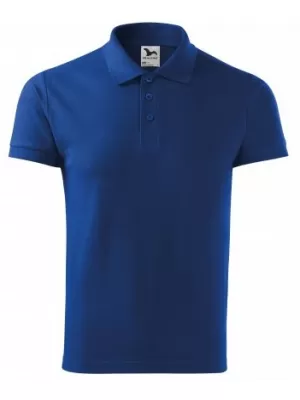 Herren-T-Shirt mit Kragen MALFINI HEAVY 215 KÖNIGSBLAU