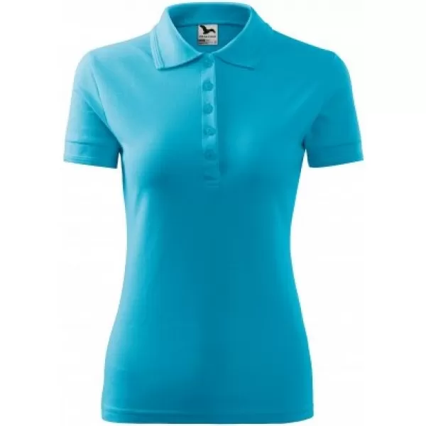  Damen-T-Shirt mit Kragen MALFINI PIQUE POLO 210 TÜRKIS 