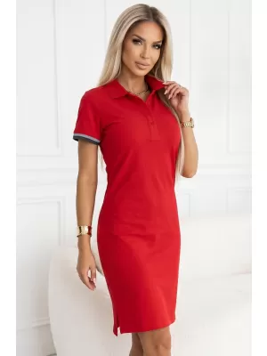 Damenkleid mit Kragen MALFINI PREMIUM DRESS UP 271 ROTE FORMEL