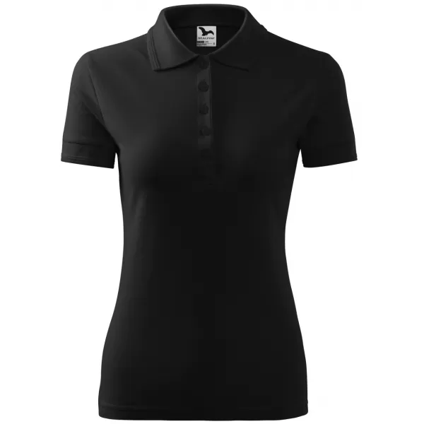  Damen-T-Shirt mit Kragen MALFINI PIQUE POLO 210 SCHWARZ 