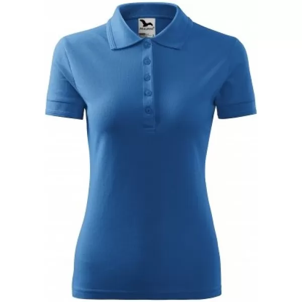  Damen-T-Shirt mit Kragen MALFINI PIQUE POLO 210 AZURBLAU 