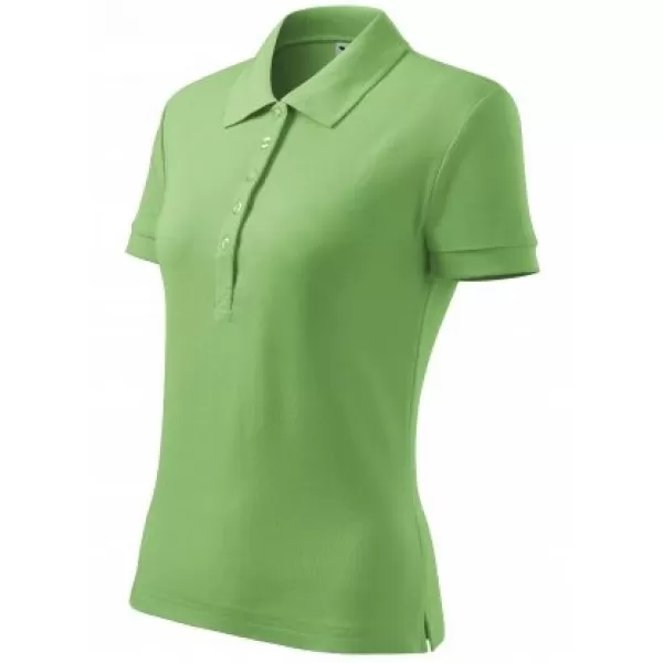  Damen-T-Shirt mit Kragen MALFINI COTTON 213 GRASGRÜN 