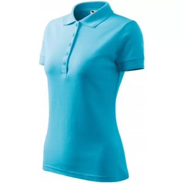  Damen-T-Shirt mit Kragen MALFINI PIQUE POLO 210 TÜRKIS 