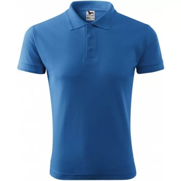 Herren-T-Shirt mit Kragen MALFINI PIQUE POLO 203 AZURBLAU 