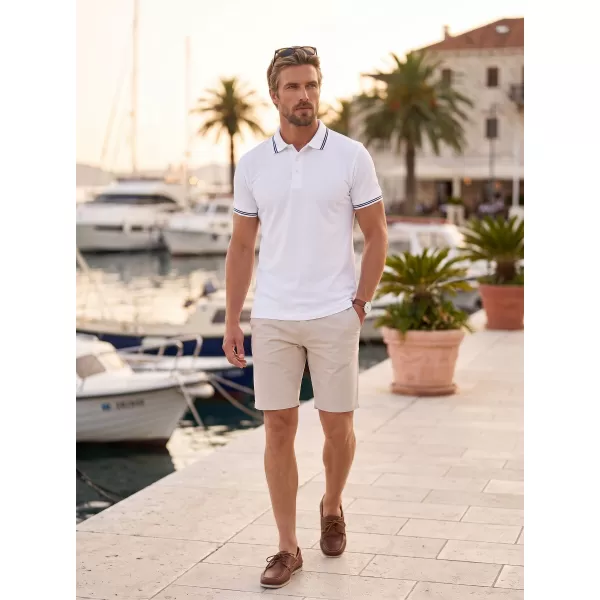  Herren-T-Shirt mit Kragen MALFINI URBAN 219 WEIß 