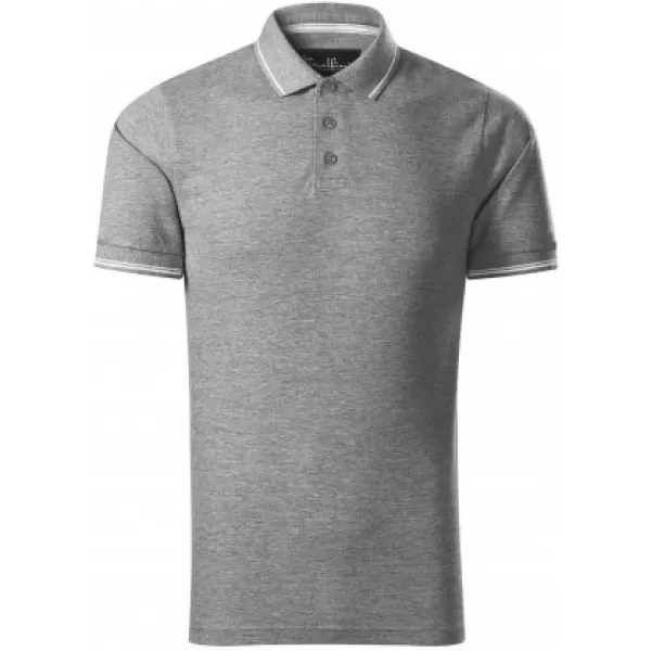  Herren-T-Shirt mit Kragen MALFINI PREMIUM PERFECTION PLAIN 251 DUNKELGRAUE HIGHLIGHTS 