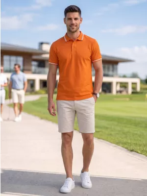 Herren-T-Shirt mit Kragen MALFINI URBAN 219 ORANGE