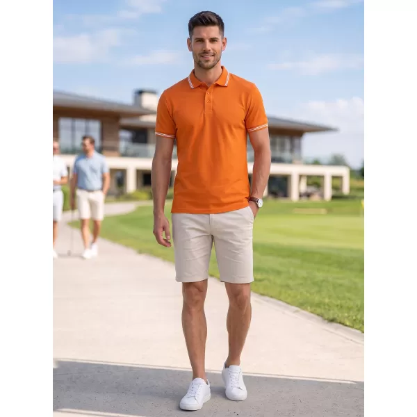  Herren-T-Shirt mit Kragen MALFINI URBAN 219 ORANGE 