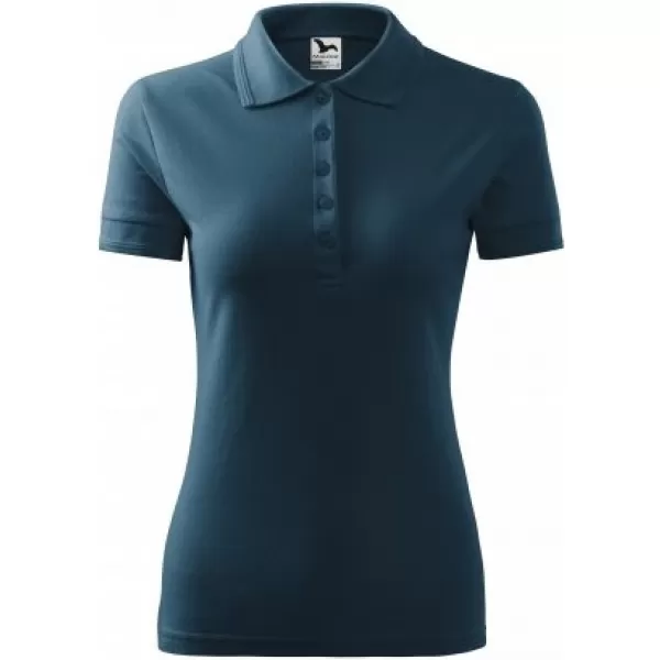  Damen-T-Shirt mit Kragen MALFINI PIQUE POLO 210 MARINEBLAU 