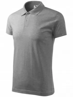 Herren-T-Shirt mit Kragen MALFINI SINGLE J. 202 DUNKELGRAUE HIGHLIGHTS