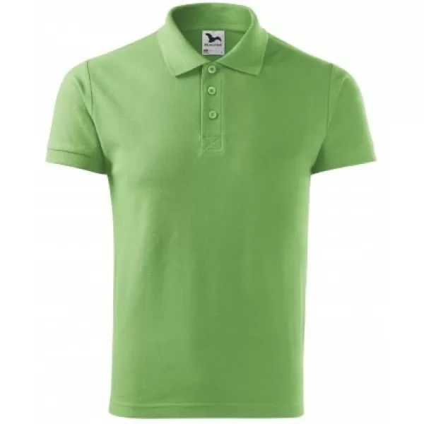  Herren-T-Shirt mit Kragen MALFINI COTTON 212 GRASGRÜN 