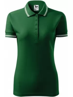 Damen-T-Shirt mit Kragen MALFINI URBAN 220 FLASCHENGRÜN