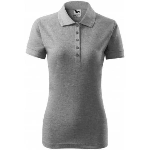  Damen-T-Shirt mit Kragen MALFINI PIQUE POLO 210 DUNKELGRAUE HIGHLIGHTS 
