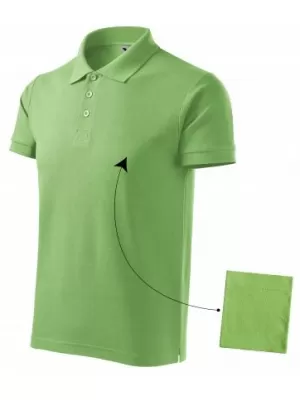 Herren-T-Shirt mit Kragen MALFINI COTTON 212 GRASGRÜN