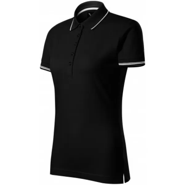  Damen-T-Shirt mit Kragen MALFINI PREMIUM PERFECTION PLAIN 253 SCHWARZ 