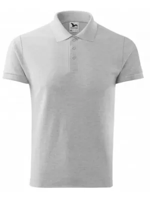 Herren-T-Shirt mit Kragen MALFINI COTTON 212 HELLGRAUE AKZENTE