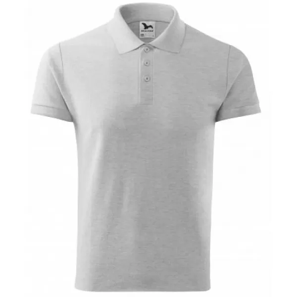  Herren-T-Shirt mit Kragen MALFINI COTTON 212 HELLGRAUE AKZENTE 