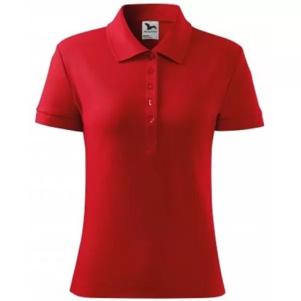  Damen-T-Shirt mit Kragen MALFINI HEAVY 216 ROT 