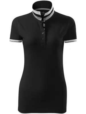 Damen-T-Shirt mit Kragen MALFINI PREMIUM COLLAR UP 257 SCHWARZ