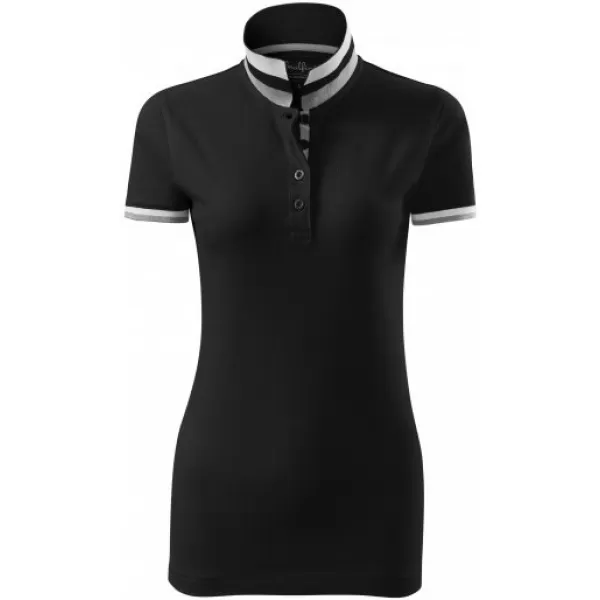  Damen-T-Shirt mit Kragen MALFINI PREMIUM COLLAR UP 257 SCHWARZ 