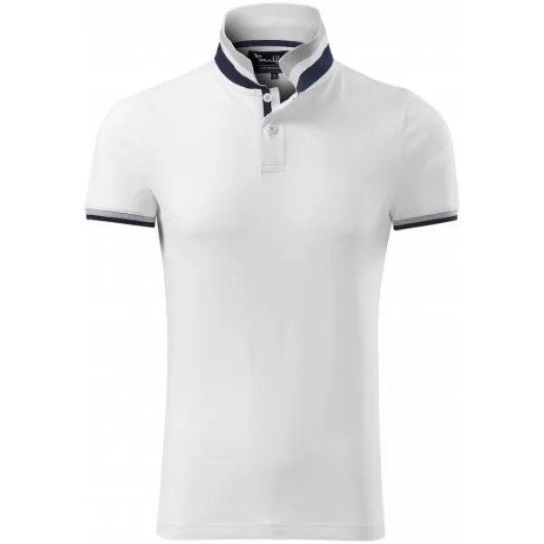  Herren-T-Shirt mit Kragen MALFINI PREMIUM COLLAR UP 256 WEIß 