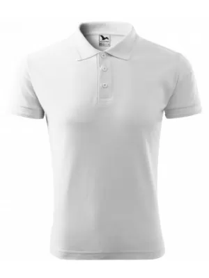 Herren-T-Shirt mit Kragen MALFINI PIQUE POLO 203 WEIß