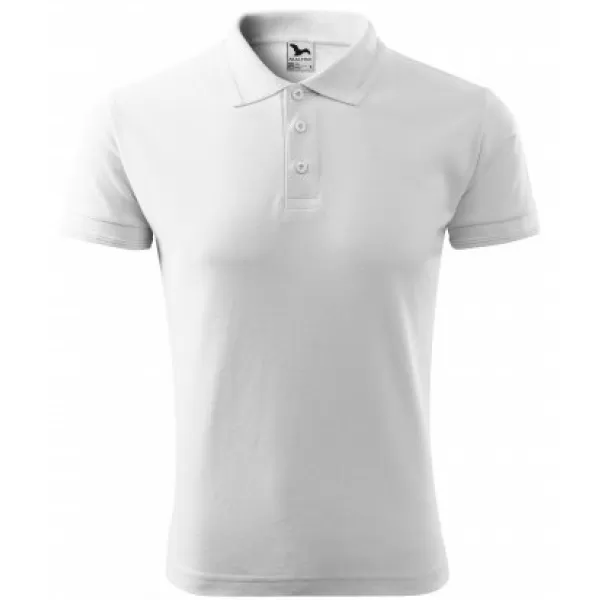  Herren-T-Shirt mit Kragen MALFINI PIQUE POLO 203 WEIß 