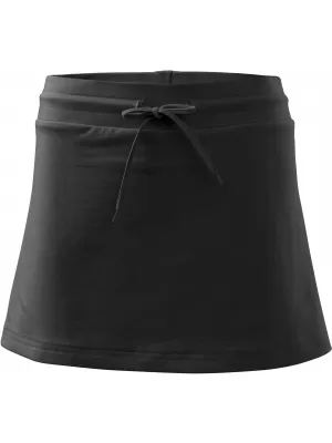 Damenrock mit Shorts MALFINI TWO IN ONE 604 SCHWARZ