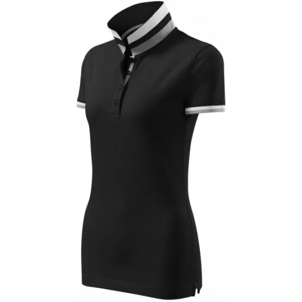  Damen-T-Shirt mit Kragen MALFINI PREMIUM COLLAR UP 257 SCHWARZ 